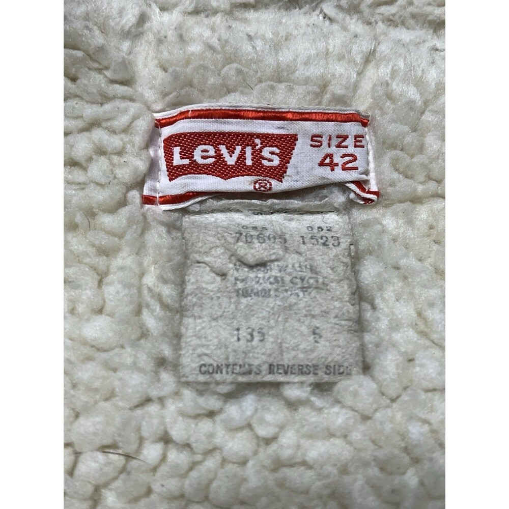 Levi's Vintage Thrashed Big E Sherpa Lined Corduroy Jacket Type 3 Size 42 - Picture 9 of 14